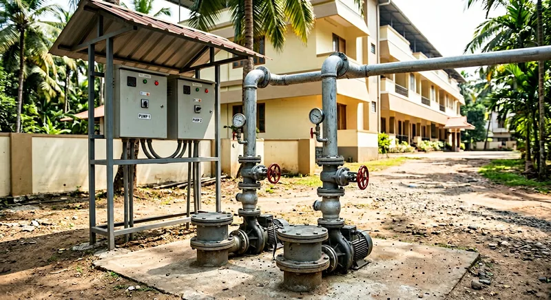 Hotel borewell installation at a Kunnamkulam property